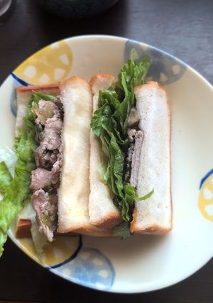 豚肉と茄子のレタスホットサンド-レシピのメイン写真