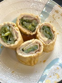 【野菜ソムリエ】京みず菜と豚バラ揚げ巻き-レシピのメイン写真