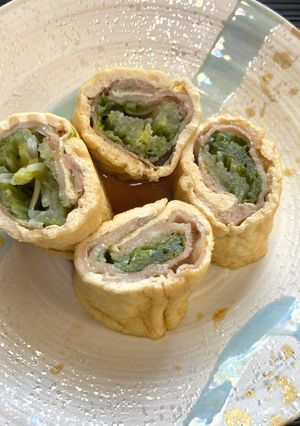 【野菜ソムリエ】京みず菜と豚バラ揚げ巻き-レシピのメイン写真