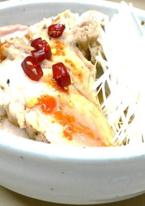 蒸し鶏胸肉 オイスター辣油だれ（元祖）-レシピのメイン写真