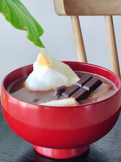 焼き餅でホットチョコお汁粉♪バレンタイン-レシピのメイン写真
