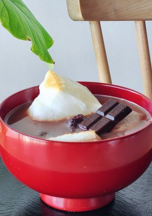 焼き餅でホットチョコお汁粉♪バレンタイン-レシピのメイン写真