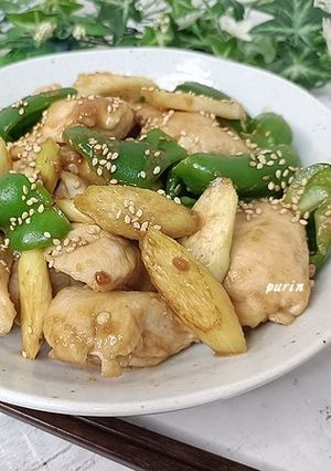 マコモダケと鶏胸肉の甘辛味噌炒め-レシピのメイン写真
