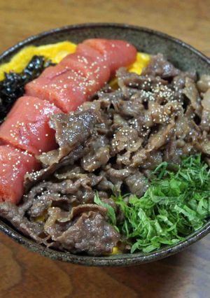 和牛めんたい丼-レシピのメイン写真