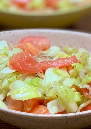 レンジで春キャベツとトマトの塩レモン蒸し-レシピのメイン写真