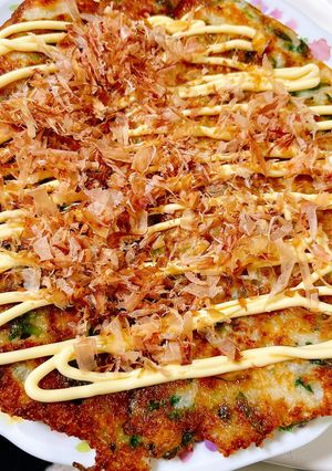 長芋と豆苗のお好み焼き風♡-レシピのメイン写真