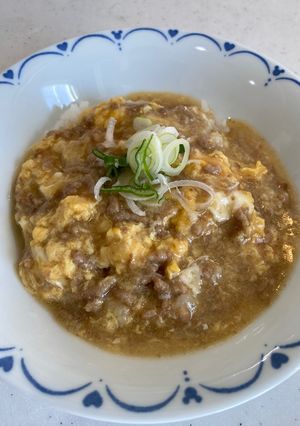 ひき肉のあんかけ卵とじ丼-レシピのメイン写真