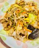 簡単おかず！豚バラもやし茄子の甘旨炒め⭐️