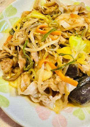 簡単おかず！豚バラもやし茄子の甘旨炒め⭐️-レシピのメイン写真