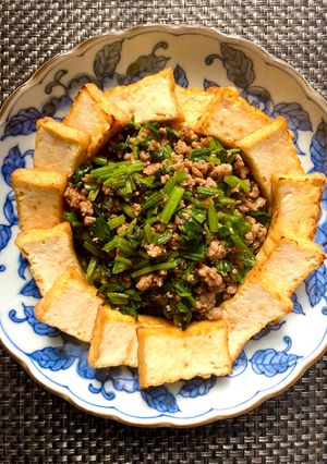 厚揚げ　ほうれん草と豚ひき肉のXO醤-レシピのメイン写真