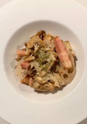 蓮根と舞茸のペペロンチーノ-レシピのメイン写真