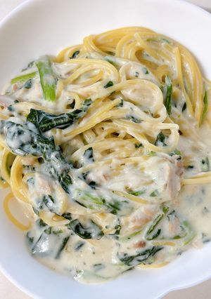 ほうれん草とツナのクリームパスタ-レシピのメイン写真