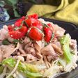 茹で豚とキャベツの中華トマトソースがけ
