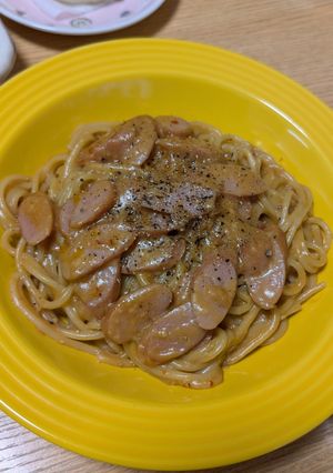 フライパン1つ！ピリ辛クリーミーパスタ-レシピのメイン写真