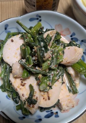 鶏ハムと小松菜のマスタードソース和え-レシピのメイン写真