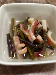 ワラビとイカの酢の物-レシピのメイン写真
