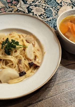 ワンパン★カブと鮭のクリーミーパスタ-レシピのメイン写真