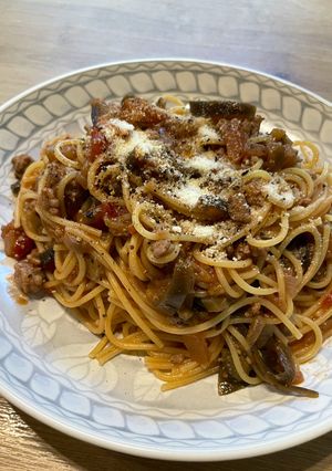 ナスのミートソーススパゲッティ-レシピのメイン写真