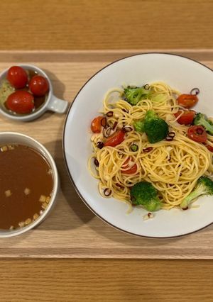 トマトとブロッコリーのペペロンチーノ-レシピのメイン写真