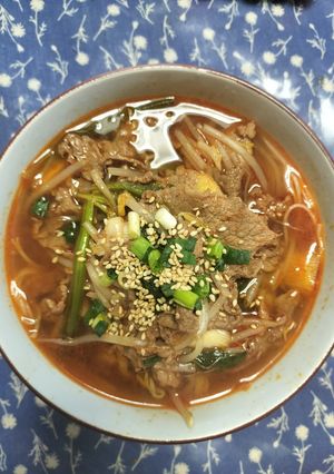 ユッケジャンスープそうめん-レシピのメイン写真