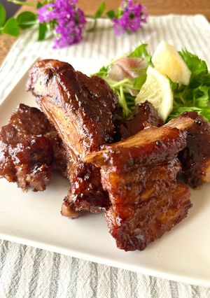 夕食おつまみ肉料理★スペアリブの照り焼き-レシピのメイン写真