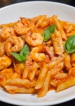 イタリア人直伝♪海老のトマトペンネ簡単夕食-レシピのメイン写真