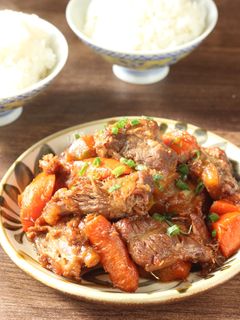 【豚バラ軟骨と人参の甘辛煮】ご飯進む!-レシピのメイン写真