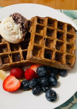 プロテイン・チョコナッツワッフル-レシピのメイン写真