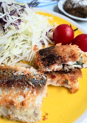 魚レシピならコレ☆鯵紫蘇チーズパン粉焼き-レシピのメイン写真