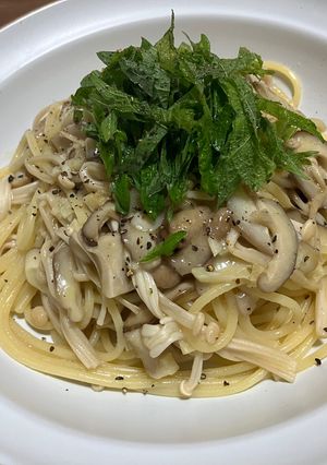 きのこと大葉の出汁バターパスタ-レシピのメイン写真