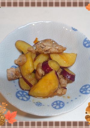 豚こまとさつま芋のママレード照り焼き-レシピのメイン写真