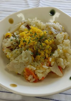 レンコンピラフ-レシピのメイン写真