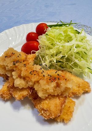 【簡単夕食】柔らか鶏胸肉のチキンカツおろしポン酢-レシピのメイン写真