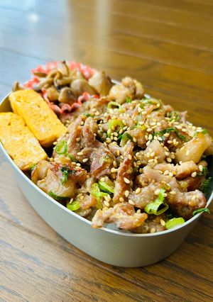 【簡単】豚ねぎの味噌焼き弁当-レシピのメイン写真