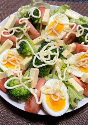 冷蔵庫にあるものでサラダ盛り合わせ🥗😃-レシピのメイン写真