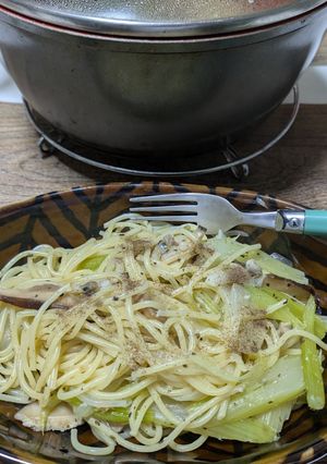 糖尿＆高血圧ＯＫ＊株セロリの鍋パスタ-レシピのメイン写真