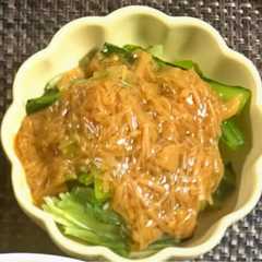 รูปของ 小松菜チンしてなめ茸のせただけ