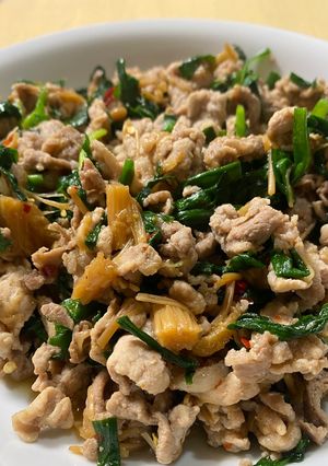 10分！豚肉のなめ茸 炒め-レシピのメイン写真