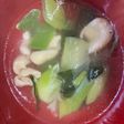 とり皮、長ネギ、わかめのコクうまスープ