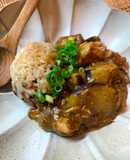 フライパンで作るぶりと茄子のカレー