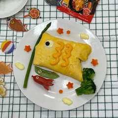 รูปของ こどもの日こいのぼりオムライス🎏