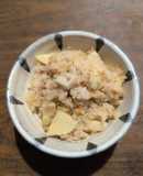 筍そぼろの大根菜入りの炊き込みご飯