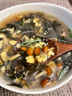 夜食🌙なめこと海苔の春雨スープ-レシピのメイン写真