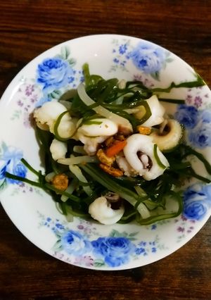 イカ下足と切り昆布のモヤシ炒め-レシピのメイン写真
