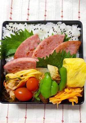 721ﾖｯﾁｬﾝ☆厚切りハムステーキ弁当-レシピのメイン写真