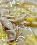 白菜と豚バラ肉の鶏がらあんかけ炒め