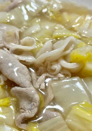白菜と豚バラ肉の鶏がらあんかけ炒め-レシピのメイン写真