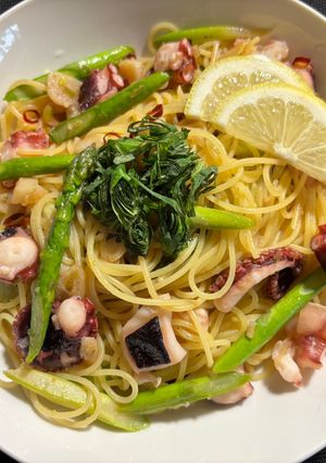 タコとアスパラの柚子胡椒パスタ-レシピのメイン写真
