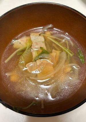 水菜のオニオンスープ-レシピのメイン写真