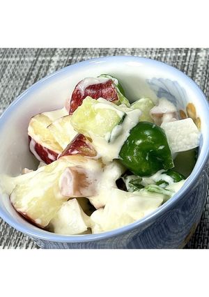 りんごとウインナーのマヨ酢サラダ★動画有-レシピのメイン写真